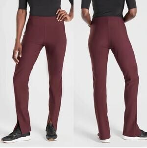 Athleta Pants Womens 6 Burgundy Interstellar Side Zip Ankle Slit City Minimalist